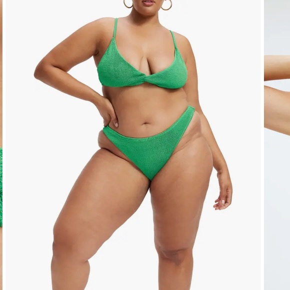NEW Good American 4XL (7) Always Fits Sculpt Twist Bikini Top Green Gold Detail - Picture 9 of 14